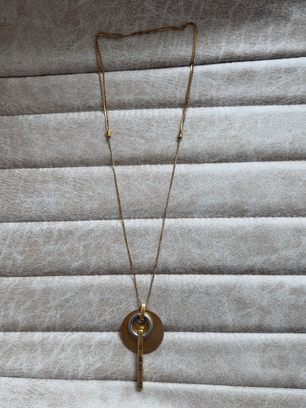 Madewell G5168 Mixed-Metal Sliding Ring Bolo Pendant Necklace - Gold / Silver